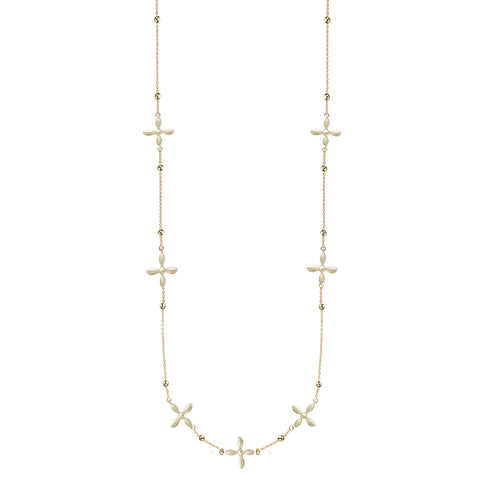 Gold Cross Station Necklace