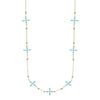 Light Blue Enamel Cross Station Necklace