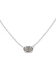 Emilie Silver Short Pendant Necklace in Platinum Drusy