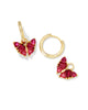 Blair Butterfly Gold Huggie Earring in Cranberry Mix