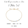 1 Peter 5:7 {Cast all your anxieties on him, because he cares for you} Morse Code Bracelet
