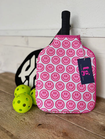 The Happy Pink Pickleball Paddle Cover