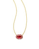 Elisa Gold Crystal Frame Short Pendant Necklace in Raspberry Illusion