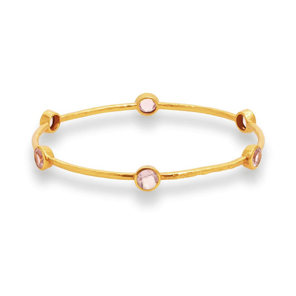 Milano 6 Stone Bangle in Clear Rose