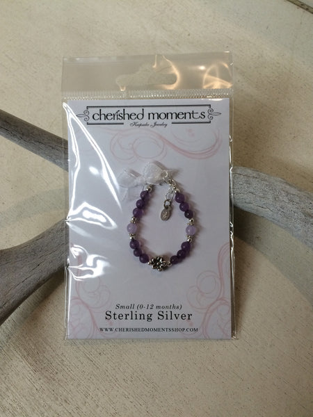Lily Purple Bead Bracelet