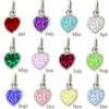 Sterling Silver Children's Bar Necklace with CZ Birthstone Heart
