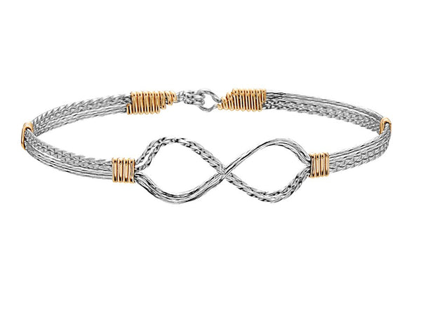 Infinity Bracelet | Silver with Gold Wraps