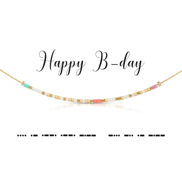 Happy Birthday | Morse Code Necklace