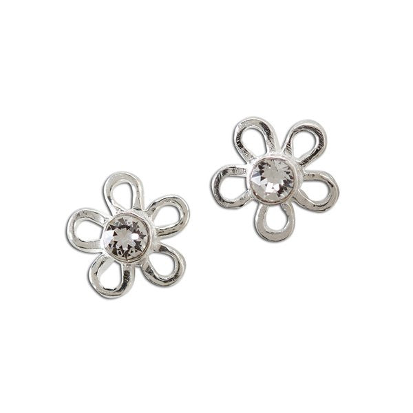 Sterling Silver Daisy Outline Earrings