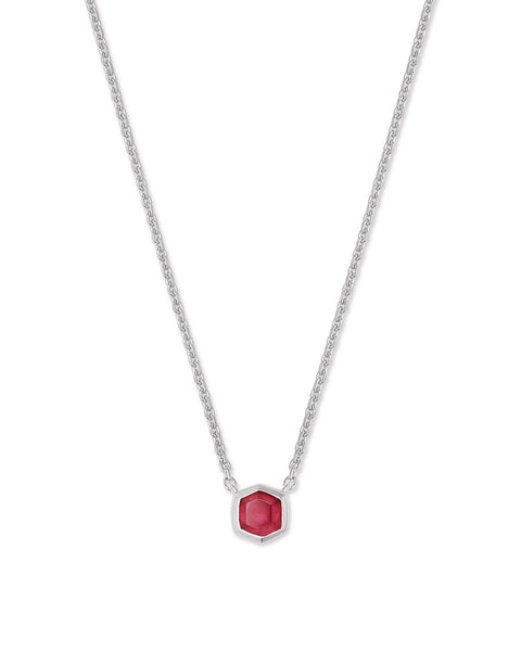 Davie Sterling Silver Pendant Necklace in Red Garnet