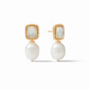 Marbella Drop Earrings in Iridescent Clear Crystal & Pearl