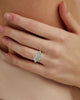 Ari Heart Silver Band Ring in Platinum Drusy