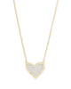 Ari Heart Gold Pendant Necklace in Iridescent Drusy