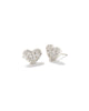 Ari Pave Crystal Heart Stud Earrings