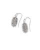 Lee Silver Drop Earrings in Platinum Drusy