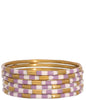 Lilac/White Veda Bangles - set of 6