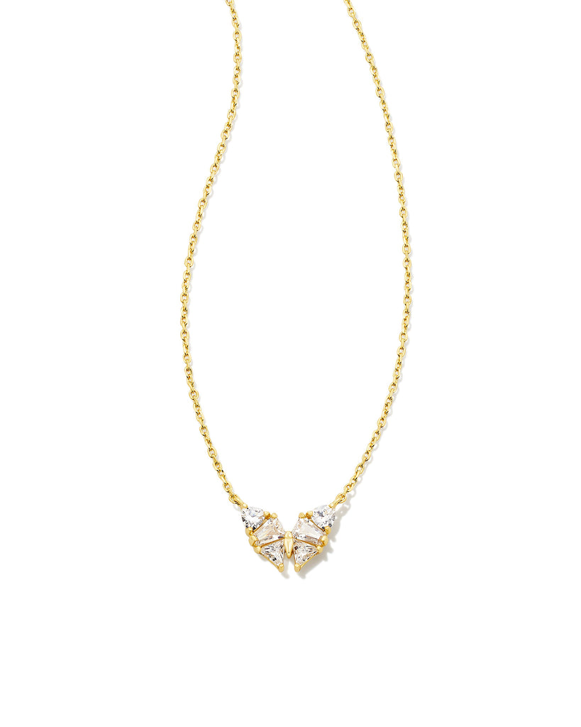 Blair Butterfly Small Pendant Necklace in White Crystal