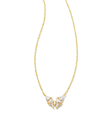 Blair Butterfly Small Pendant Necklace in White Crystal