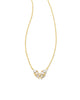 Blair Butterfly Small Gold Pendant Necklace in White Crystal