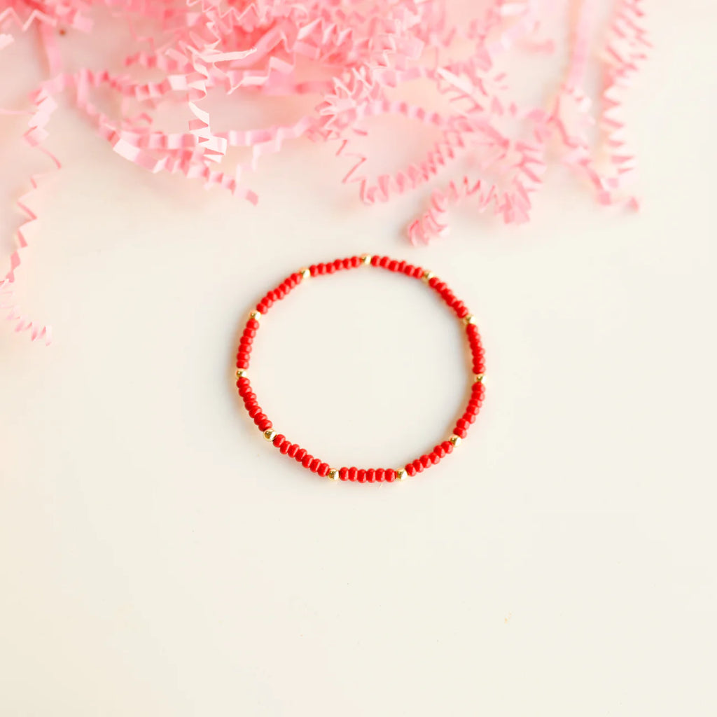 Dottie Red Gold Filled Bead Bracelet