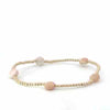 Admire Small Gem 2mm Gold Bracelet - Pink Opal