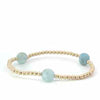 Admire Gold 3mm Bead Bracelet in Aquamarine