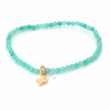 Classic Amazonite 3mm Bracelet - Signature Cross Gold Charm