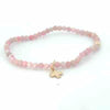 Classic Pink Opal 3mm Bracelet - Signature Cross Gold Charm