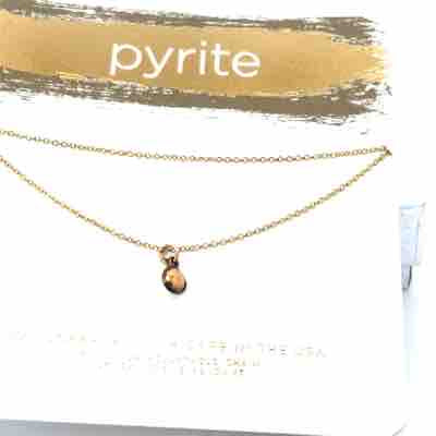 Pyrite Gem Carded Necklace - FINAL SALE