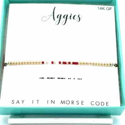 Aggies Morse Code Stretch Bracelet