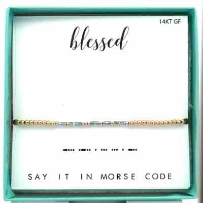 Blessed Morse Code Stretch Bracelet