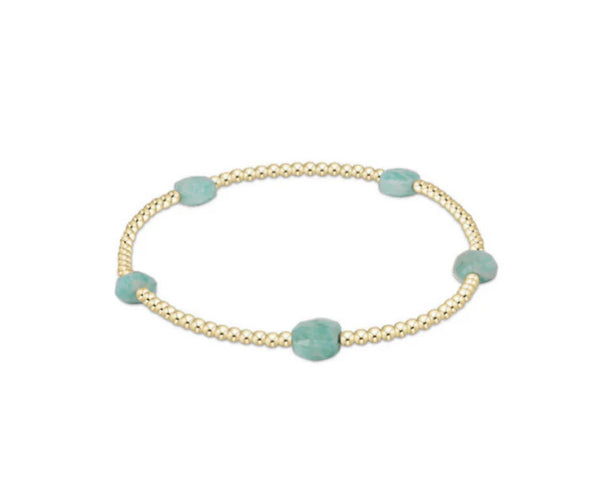 Admire Small Gem 2mm Gold Bracelet - Amazonite
