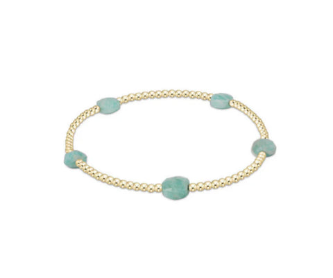 Admire Small Gem 2mm Gold Bracelet - Amazonite