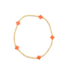 Signature Cross Small Gold Pattern 2mm Gold Bead Bracelet