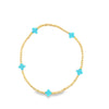Signature Cross Small Gold Pattern 2mm Gold Bead Bracelet