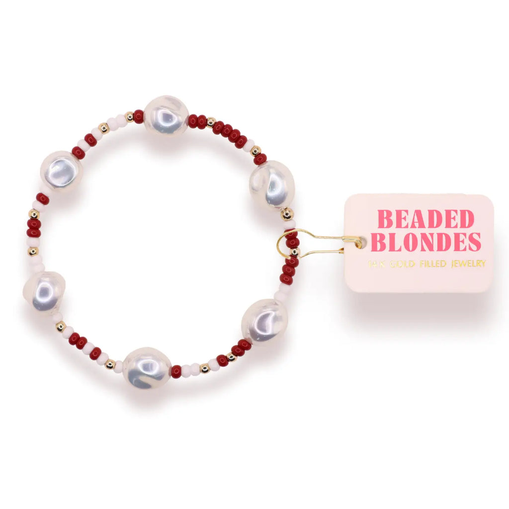 Sadie Sprinkle Bracelet - Maroon and White