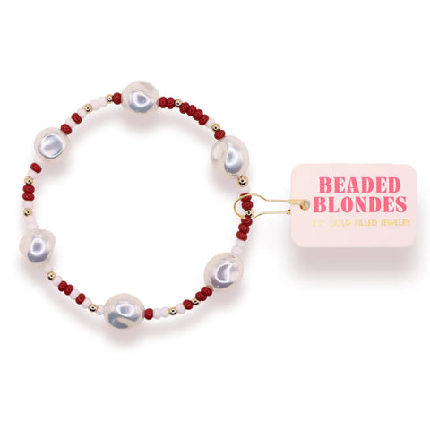Sadie Sprinkle Bracelet - Maroon and White