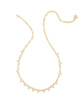Lindy Gold Crystal Chain Necklace in White CZ