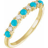 Natural Turquoise & Diamond Band