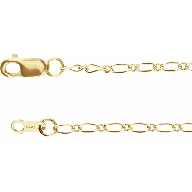 14K Yellow Gold-Filled 1.5 mm Figaro 18