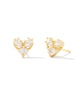 Katy Heart Stud Earrings in White CZ