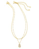 Alexandria Gold Multi Strand Necklace in Iridescent Drusy