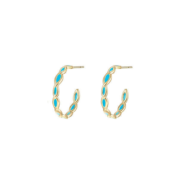 Bloom Mini Hoop Earrings in Enamel