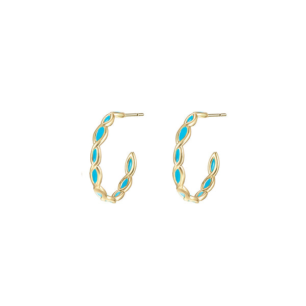 Bloom Mini Hoop Earrings in Enamel