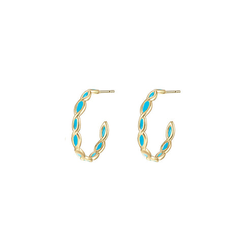 Bloom Mini Hoop Earrings in Enamel