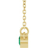 Single Natural Emerald Bezel Necklace