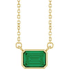Lab Grown Emerald Cut Bezel Necklace