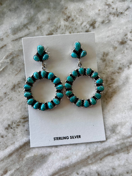 Turquoise Pear Statement Earrings