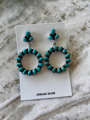 Turquoise Pear Statement Earrings
