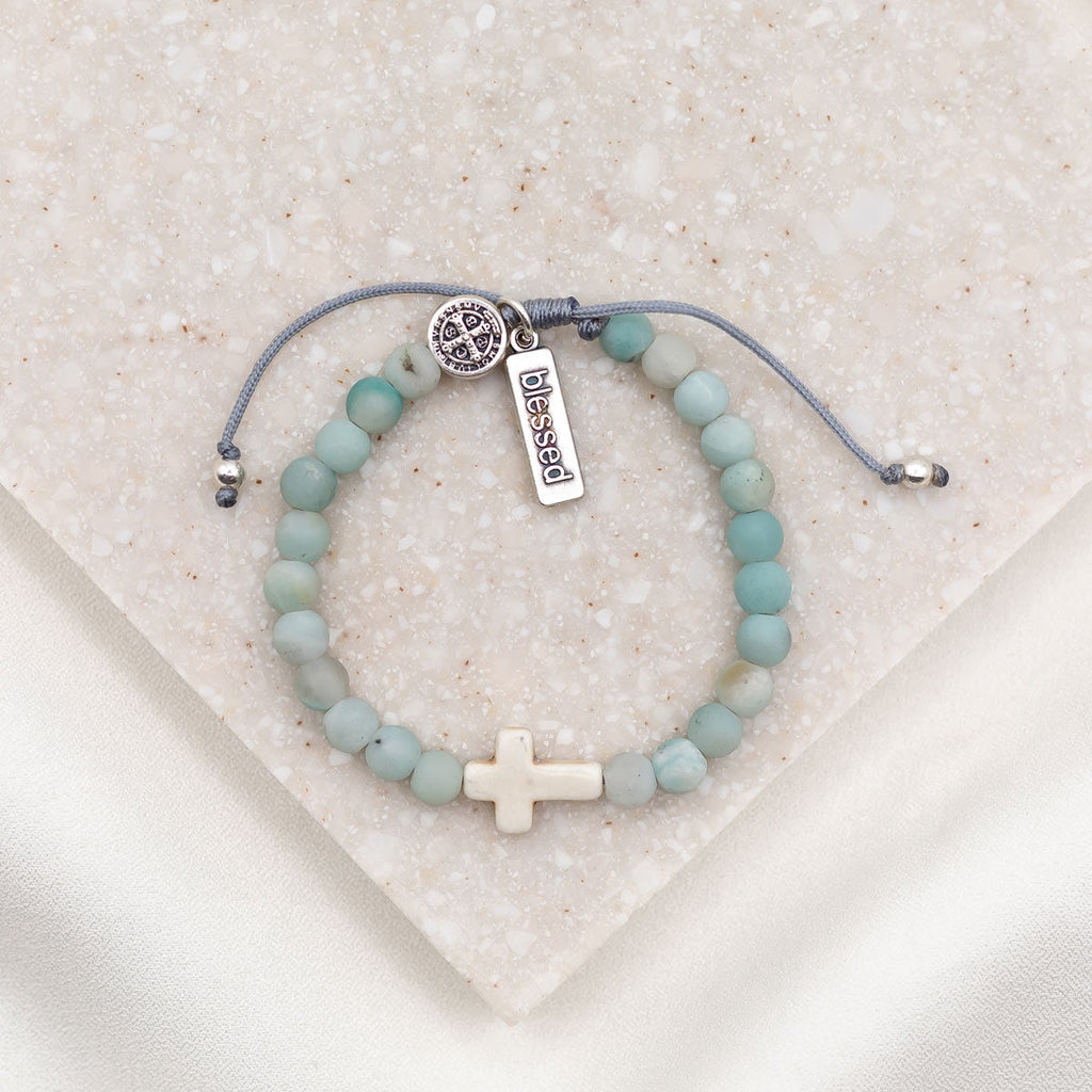 Divine Grace Howlite and Amazonite Bracelet